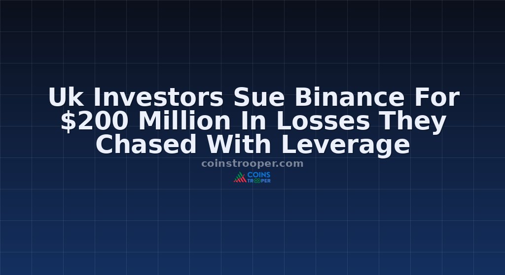Uk Investors Sue Binance For $200 Million In Losses They Chased With Leverage
