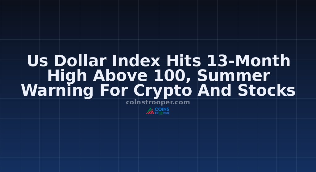 Us Dollar Index Hits 13-Month High Above 100, Summer Warning For Crypto And Stocks