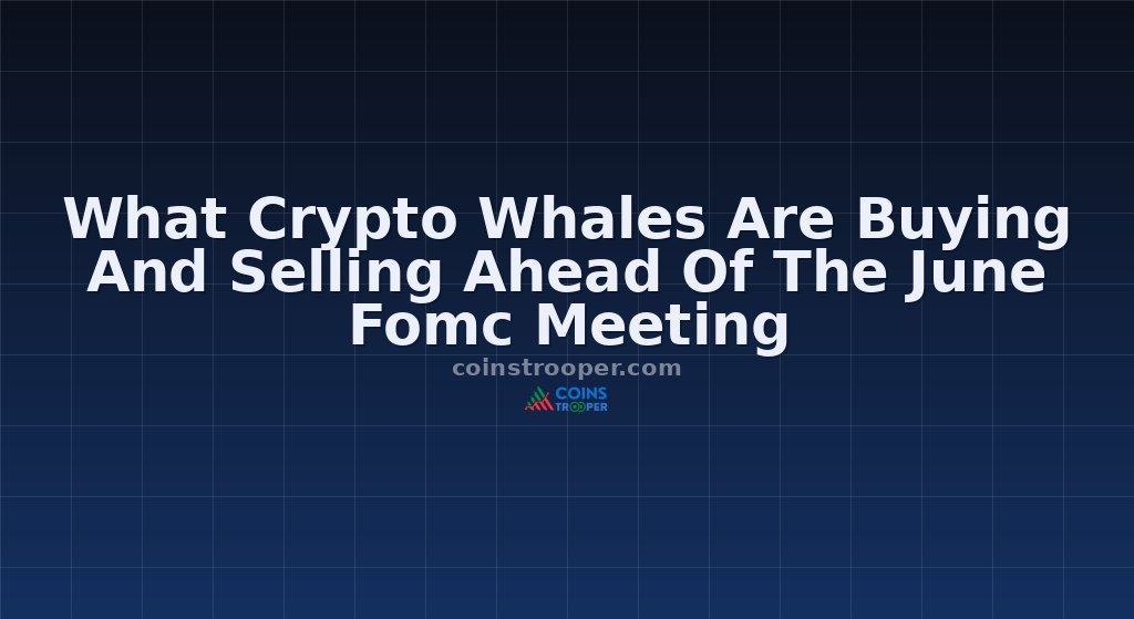 What Crypto Whales Are Buying And Selling Ahead Of The June Fomc Meeting