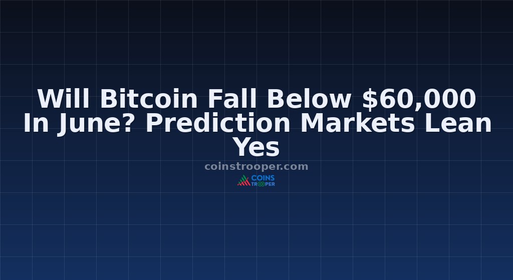 Will Bitcoin Fall Below $60,000 In June? Prediction Markets Lean Yes