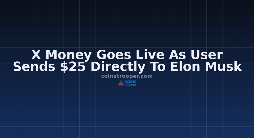 X Money Goes Live As User Sends $25 Directly To Elon Musk