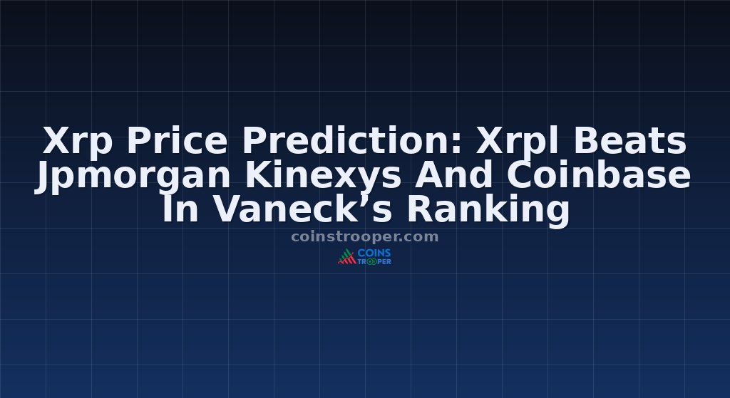 Xrp Price Prediction: Xrpl Beats Jpmorgan Kinexys And Coinbase In Vaneck’s Ranking