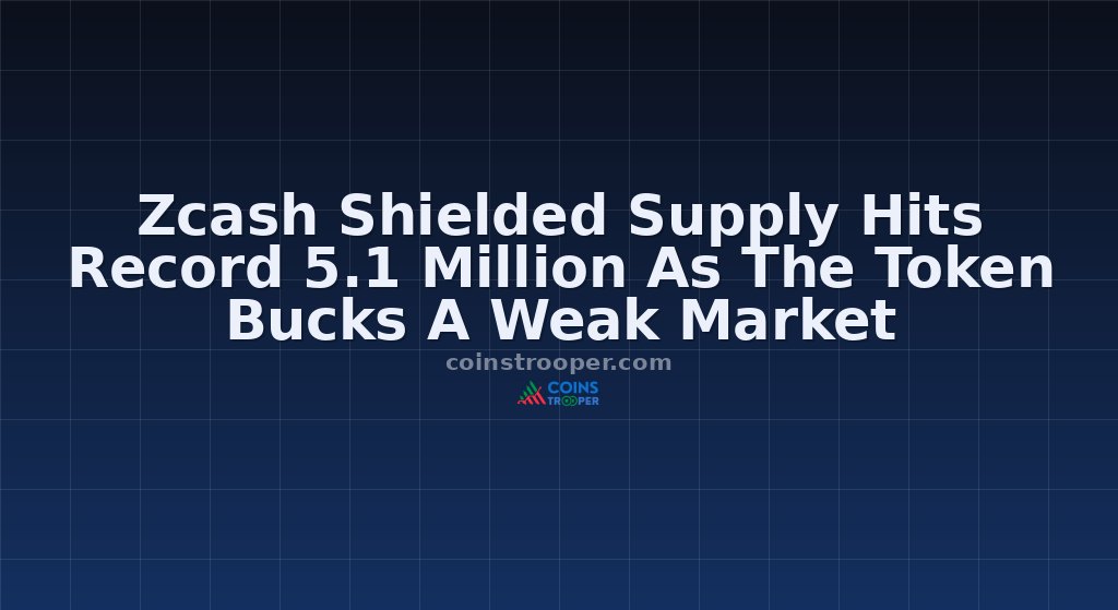 Zcash Shielded Supply Hits Record 5.1 Million As The Token Bucks A Weak Market