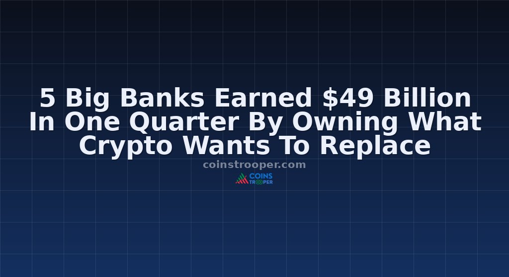 5 Big Banks Earned $49 Billion In One Quarter By Owning What Crypto Wants To Replace