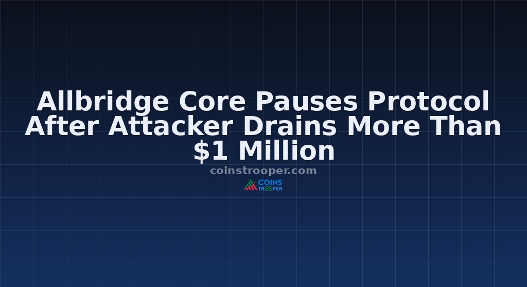 Allbridge Core Pauses Protocol After Attacker Drains More Than $1 Million