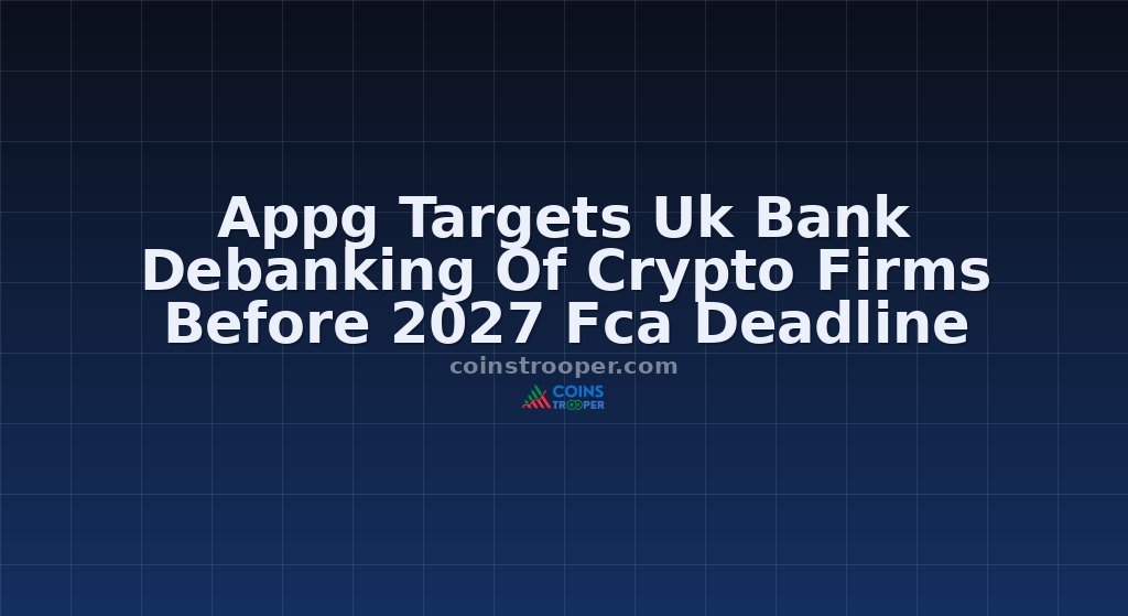 Appg Targets Uk Bank Debanking Of Crypto Firms Before 2027 Fca Deadline