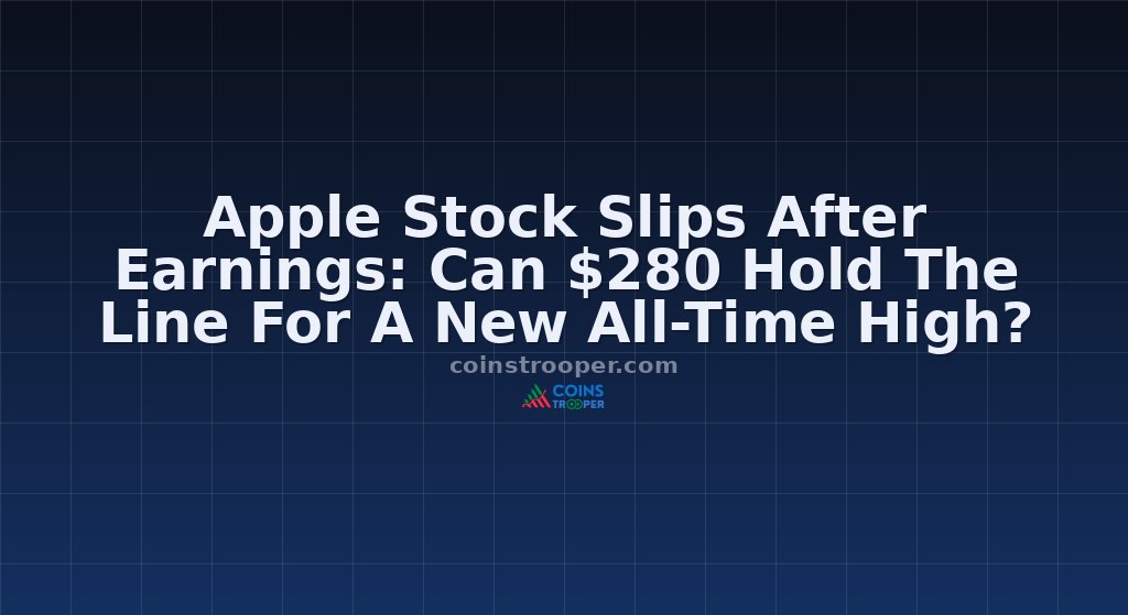 Apple Stock Slips After Earnings: Can $280 Hold The Line For A New All-Time High?