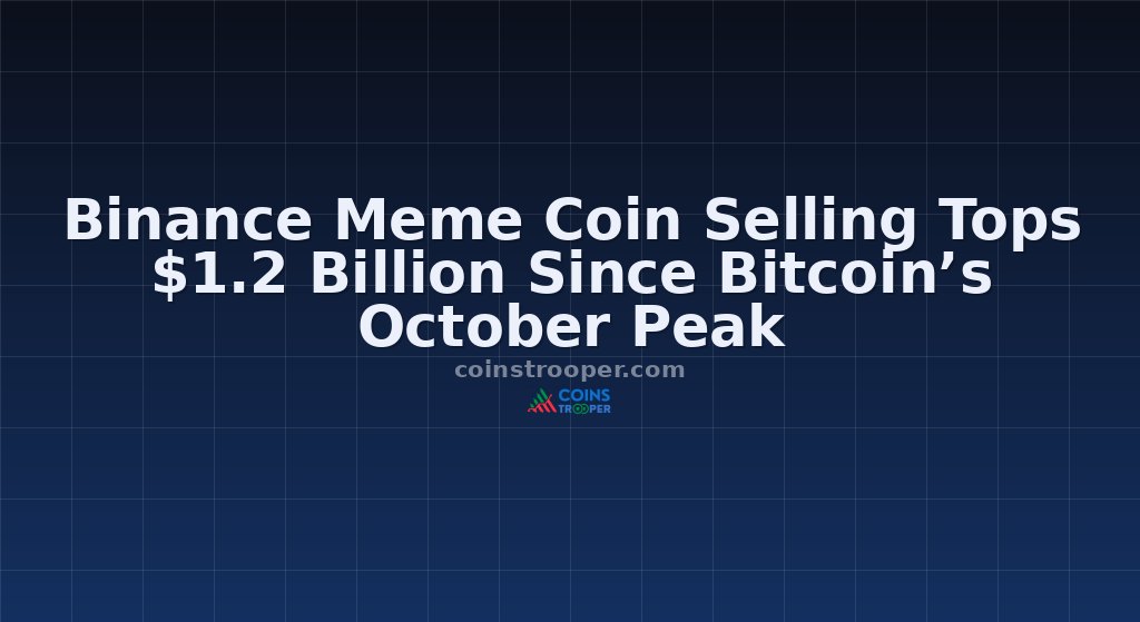 Binance Meme Coin Selling Tops $1.2 Billion Since Bitcoin’s October Peak