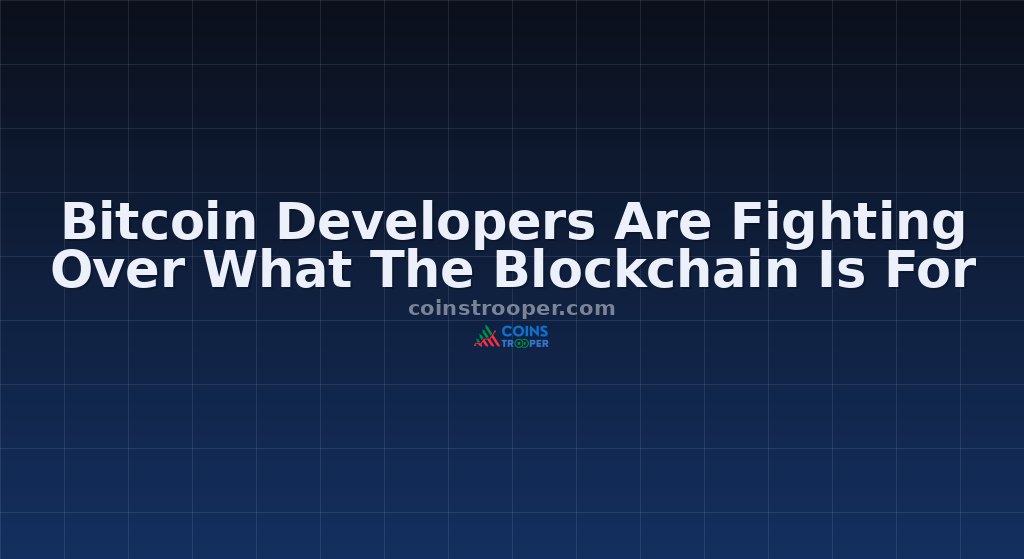 Bitcoin Developers Are Fighting Over What The Blockchain Is For