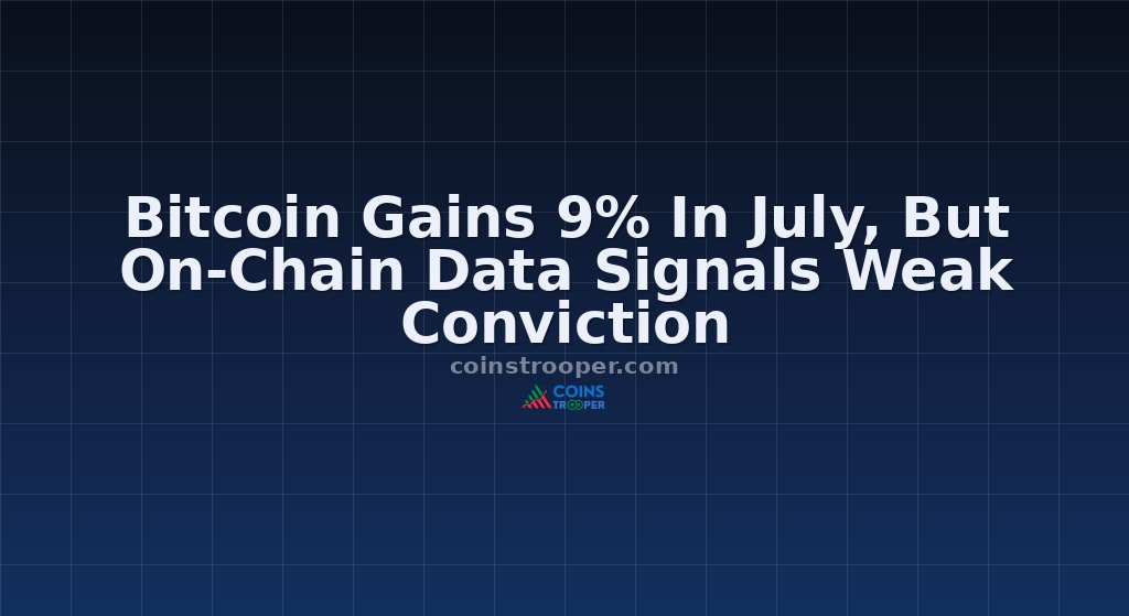 Bitcoin Gains 9% In July, But On-Chain Data Signals Weak Conviction