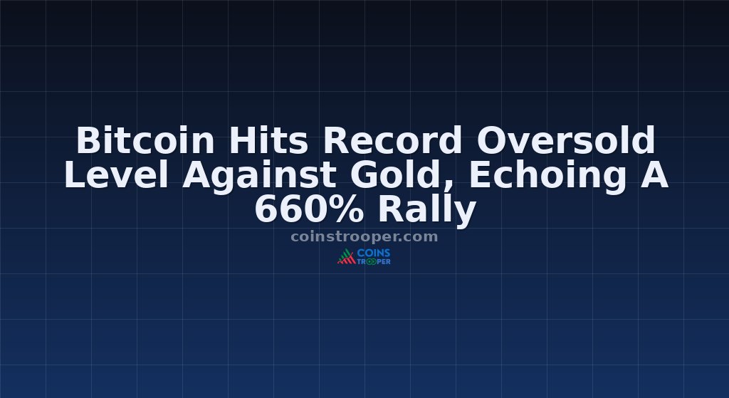 Bitcoin Hits Record Oversold Level Against Gold, Echoing A 660% Rally