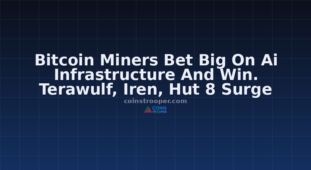 Bitcoin Miners Bet Big On Ai Infrastructure And Win. Terawulf, Iren, Hut 8 Surge