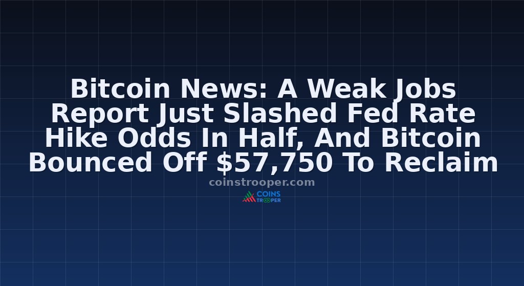 Bitcoin News: A Weak Jobs Report Just Slashed Fed Rate Hike Odds In Half, And Bitcoin Bounced Off $57,750 To Reclaim $61,000