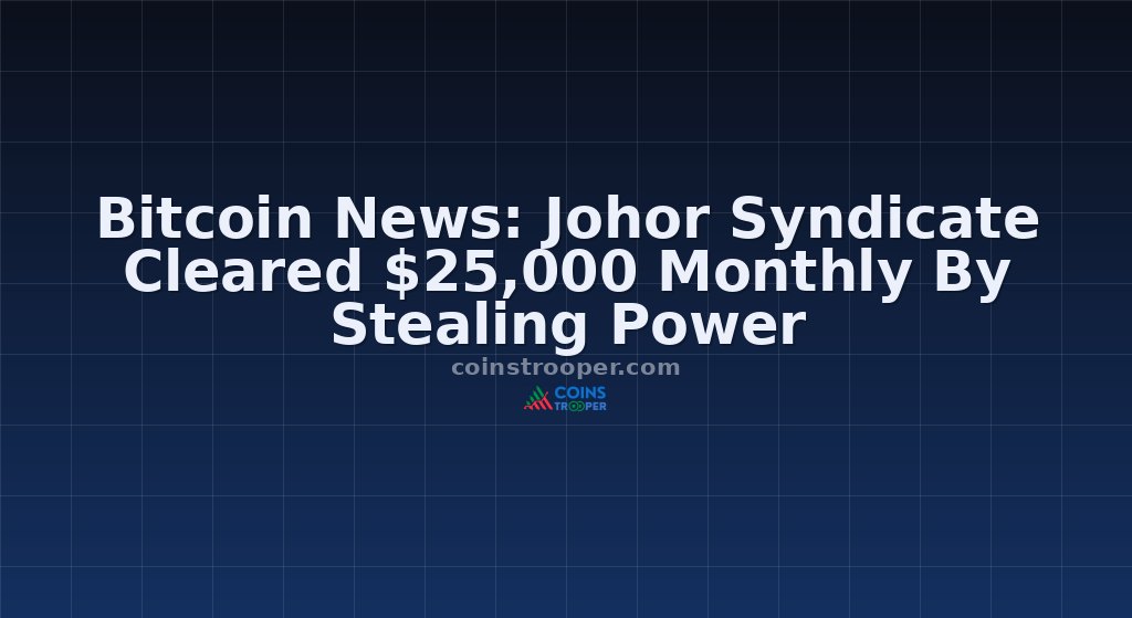Bitcoin News: Johor Syndicate Cleared $25,000 Monthly By Stealing Power