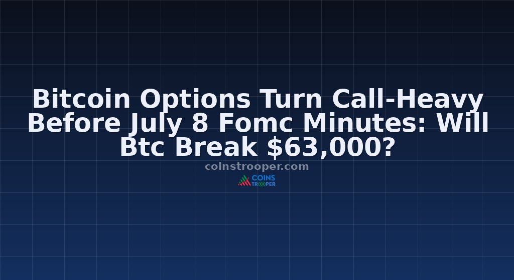 Bitcoin Options Turn Call-Heavy Before July 8 Fomc Minutes: Will Btc Break $63,000?