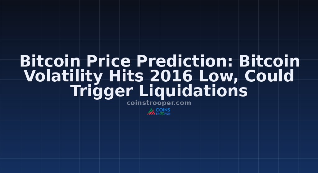 Bitcoin Price Prediction: Bitcoin Volatility Hits 2016 Low, Could Trigger Liquidations