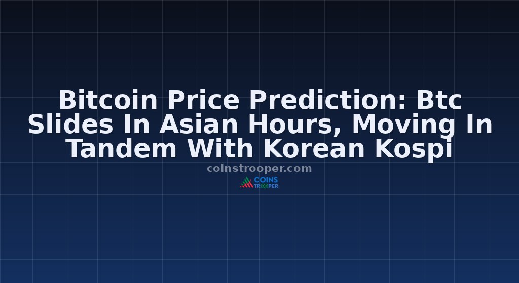 Bitcoin Price Prediction: Btc Slides In Asian Hours, Moving In Tandem With Korean Kospi