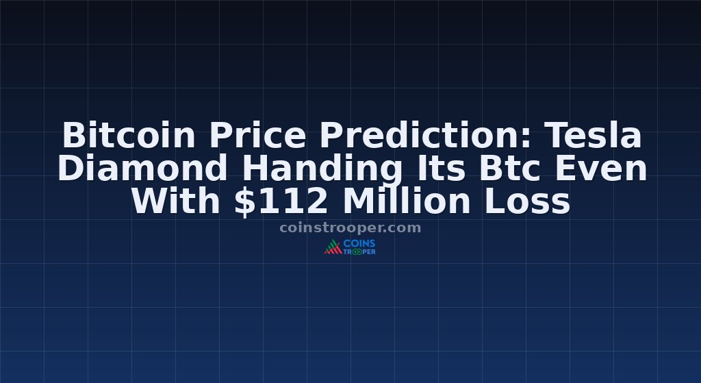 Bitcoin Price Prediction: Tesla Diamond Handing Its Btc Even With $112 Million Loss
