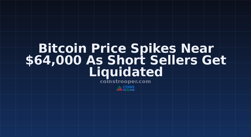 Bitcoin Price Spikes Near $64,000 As Short Sellers Get Liquidated