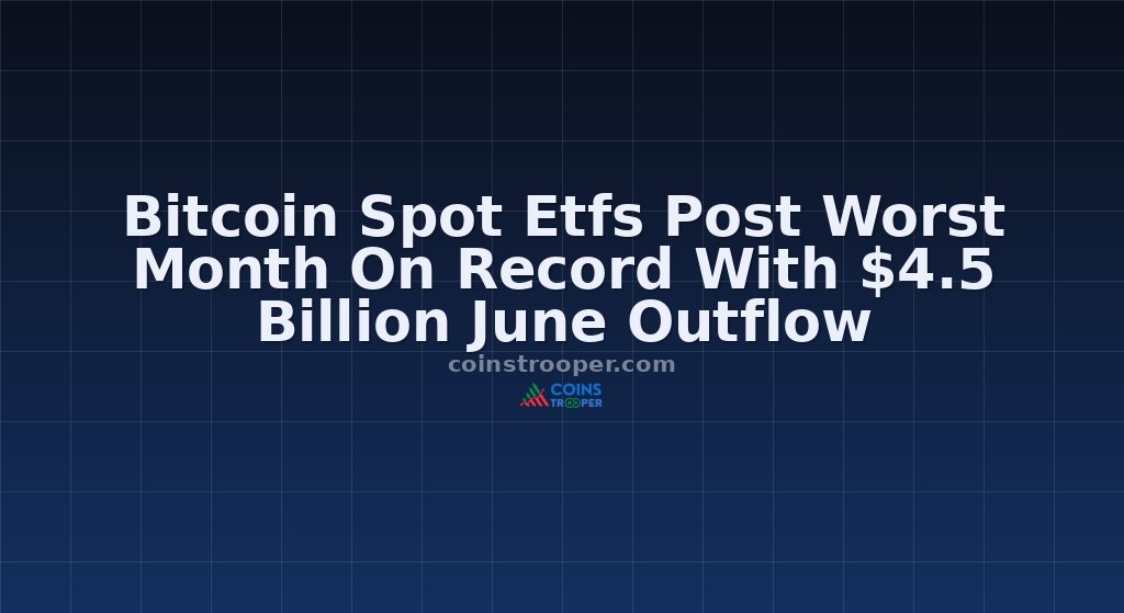 Bitcoin Spot Etfs Post Worst Month On Record With $4.5 Billion June Outflow