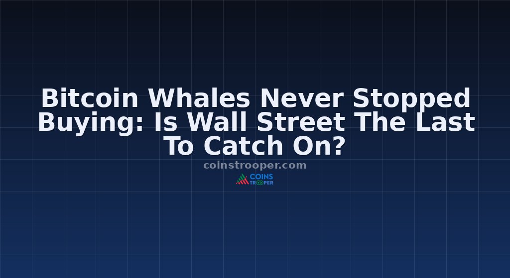 Bitcoin Whales Never Stopped Buying: Is Wall Street The Last To Catch On?