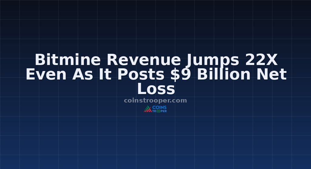 Bitmine Revenue Jumps 22X Even As It Posts $9 Billion Net Loss