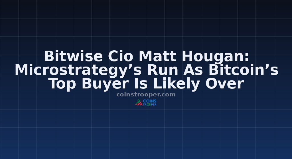 Bitwise Cio Matt Hougan: Microstrategy’s Run As Bitcoin’s Top Buyer Is Likely Over