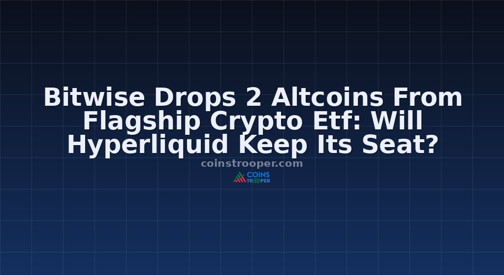 Bitwise Drops 2 Altcoins From Flagship Crypto Etf: Will Hyperliquid Keep Its Seat?