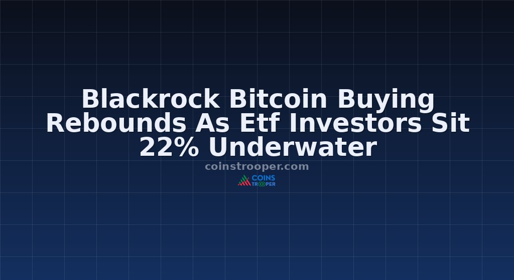 Blackrock Bitcoin Buying Rebounds As Etf Investors Sit 22% Underwater