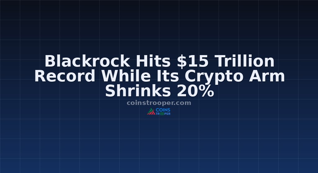 Blackrock Hits $15 Trillion Record While Its Crypto Arm Shrinks 20%