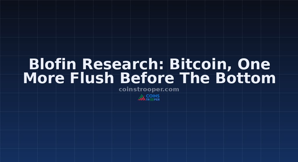 Blofin Research: Bitcoin, One More Flush Before The Bottom