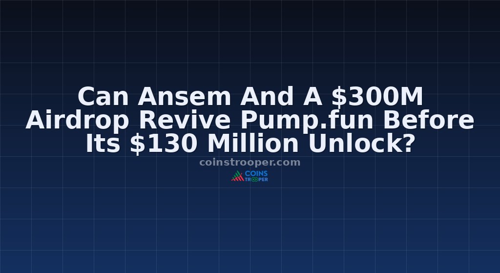 Can Ansem And A $300M Airdrop Revive Pump.fun Before Its $130 Million Unlock?