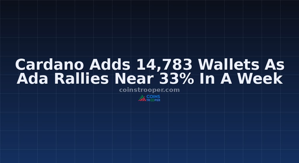 Cardano Adds 14,783 Wallets As Ada Rallies Near 33% In A Week