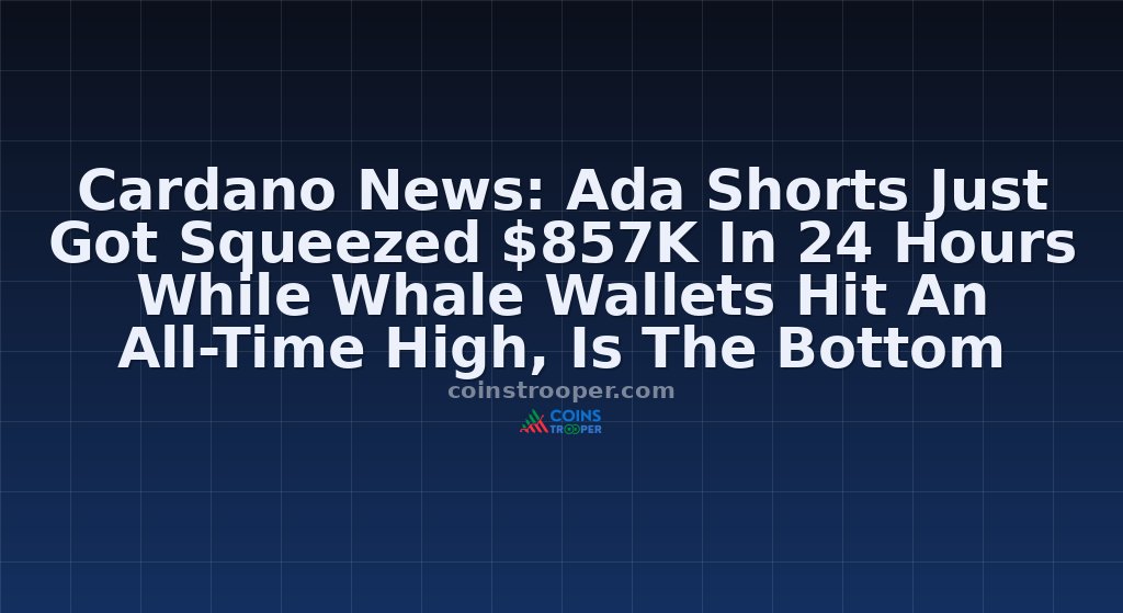 Cardano News: Ada Shorts Just Got Squeezed $857K In 24 Hours While Whale Wallets Hit An All-Time High, Is The Bottom Finally In?