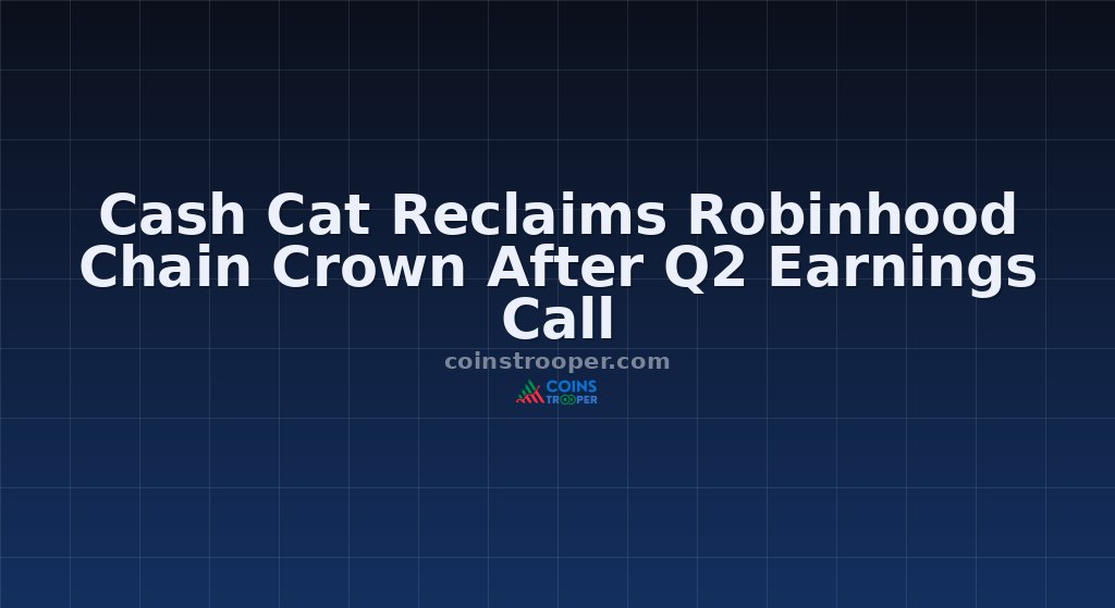 Cash Cat Reclaims Robinhood Chain Crown After Q2 Earnings Call