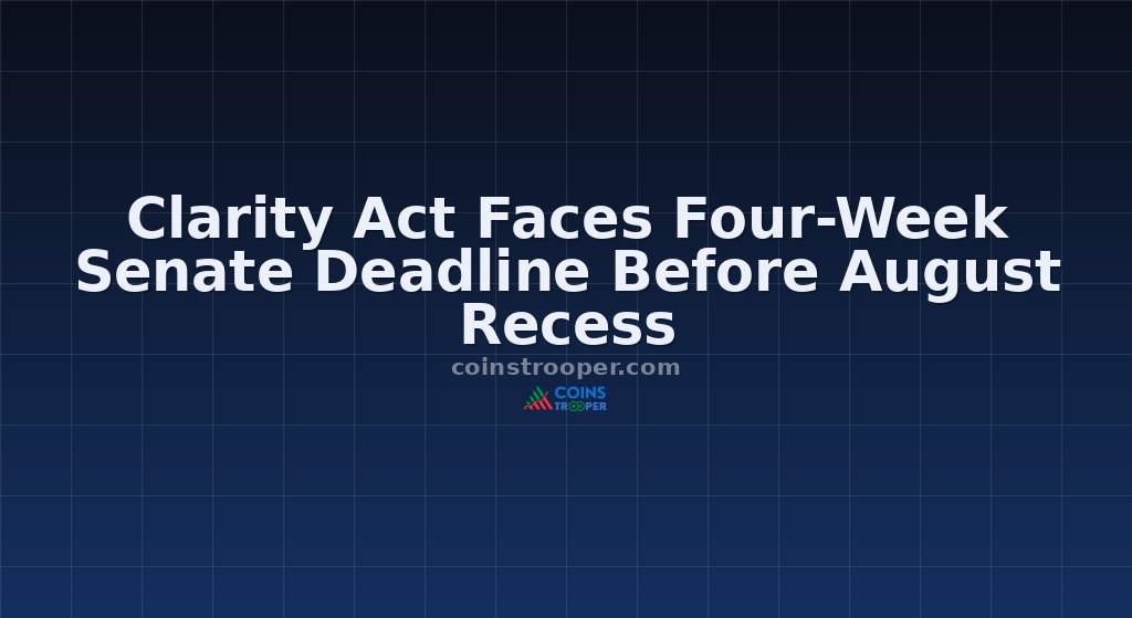 Clarity Act Faces Four-Week Senate Deadline Before August Recess