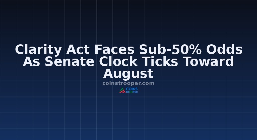 Clarity Act Faces Sub-50% Odds As Senate Clock Ticks Toward August