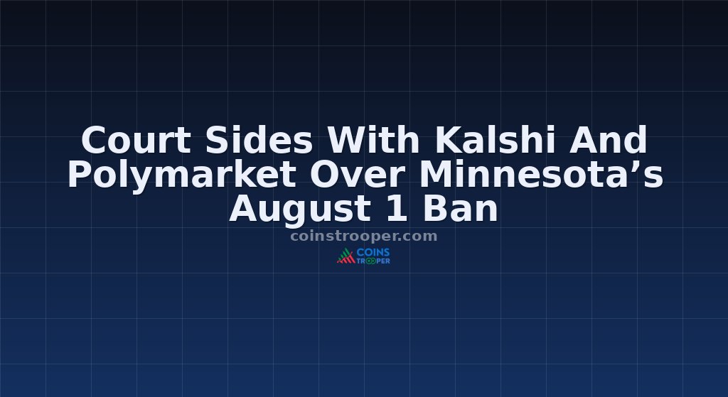 Court Sides With Kalshi And Polymarket Over Minnesota’s August 1 Ban