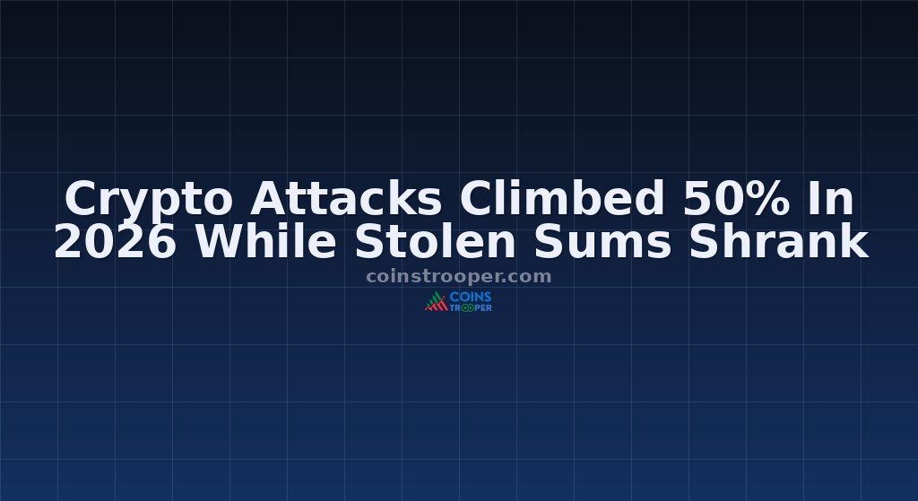Crypto Attacks Climbed 50% In 2026 While Stolen Sums Shrank