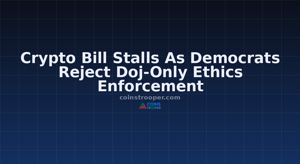 Crypto Bill Stalls As Democrats Reject Doj-Only Ethics Enforcement