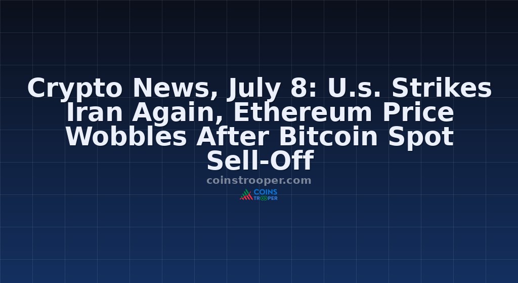 Crypto News, July 8: U.s. Strikes Iran Again, Ethereum Price Wobbles After Bitcoin Spot Sell-Off