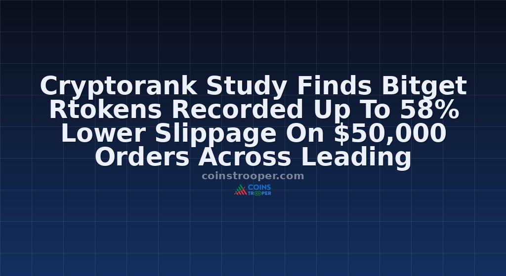 Cryptorank Study Finds Bitget Rtokens Recorded Up To 58% Lower Slippage On $50,000 Orders Across Leading Tokenized Equity Platforms