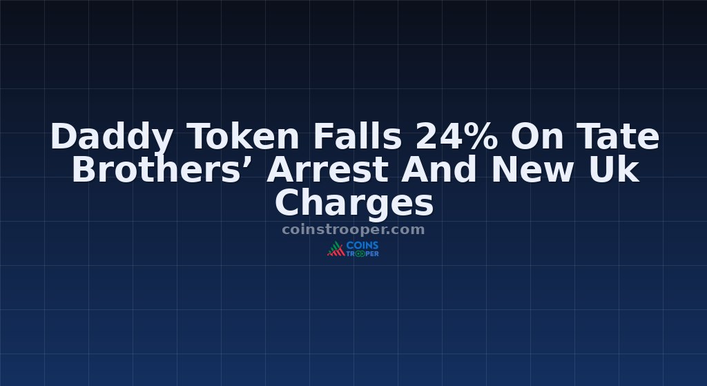 Daddy Token Falls 24% On Tate Brothers’ Arrest And New Uk Charges