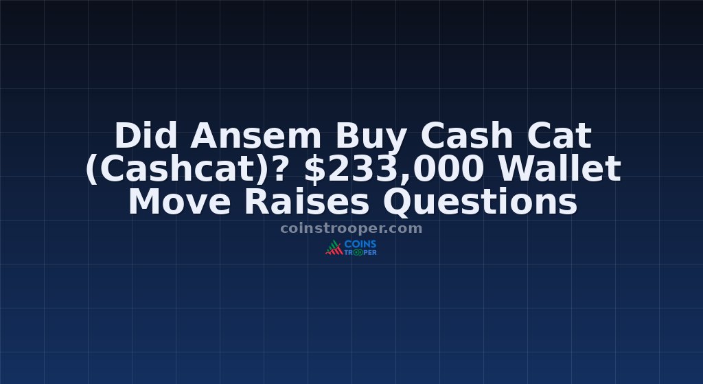 Did Ansem Buy Cash Cat (Cashcat)? $233,000 Wallet Move Raises Questions