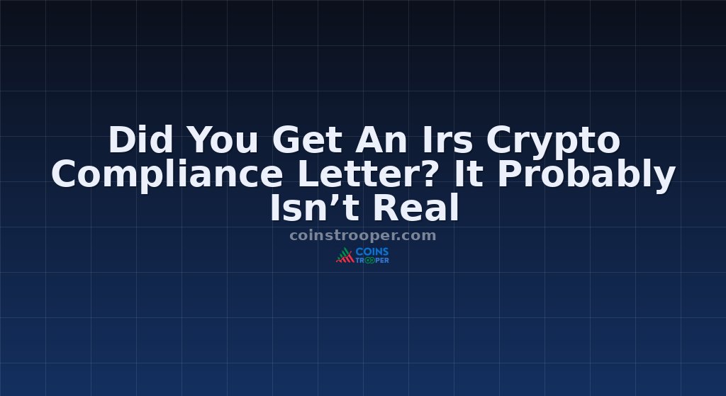 Did You Get An Irs Crypto Compliance Letter? It Probably Isn’t Real