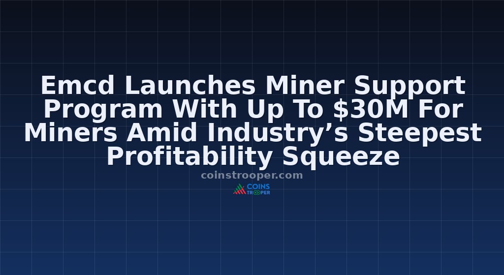 Emcd Launches Miner Support Program With Up To $30M For Miners Amid Industry’s Steepest Profitability Squeeze