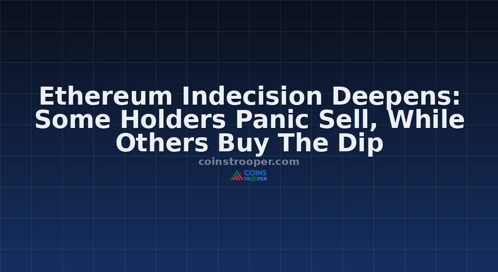 Ethereum Indecision Deepens: Some Holders Panic Sell, While Others Buy The Dip