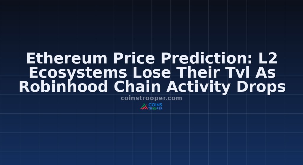 Ethereum Price Prediction: L2 Ecosystems Lose Their Tvl As Robinhood Chain Activity Drops