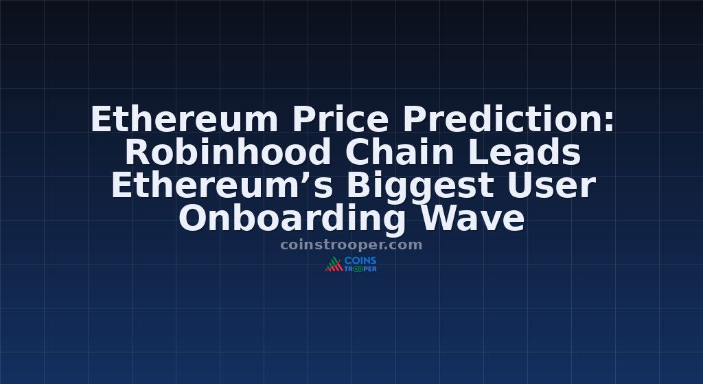 Ethereum Price Prediction: Robinhood Chain Leads Ethereum’s Biggest User Onboarding Wave