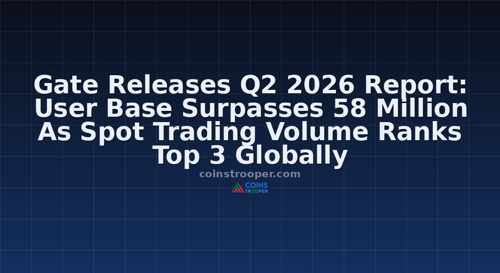 Gate Releases Q2 2026 Report: User Base Surpasses 58 Million As Spot Trading Volume Ranks Top 3 Globally